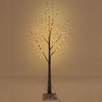 4ft Christmas Snow Tree with 180 Warm White LEDs