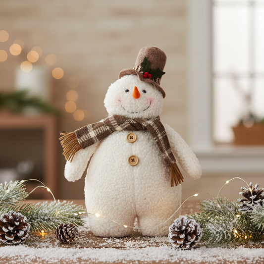 38cm Snowman with Hat and Scarf Christmas Decoration