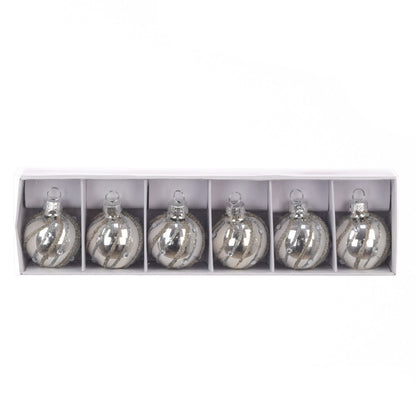 Silver Glass Christmas Bauble Place Card Holders