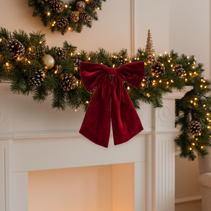 Burgundy Christmas Bow Clip