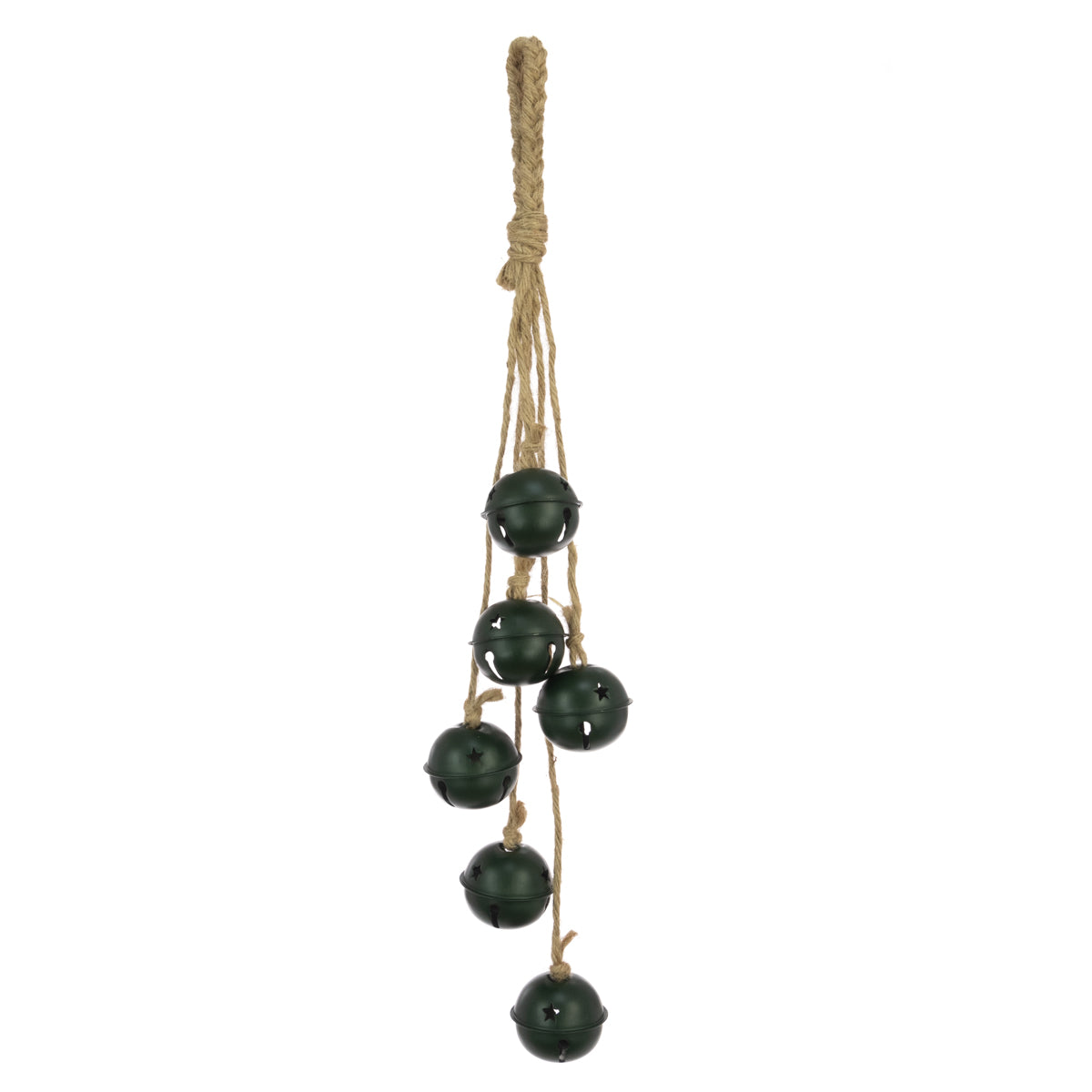 Dark Green Metal Hanging Christmas Bell Bunch
