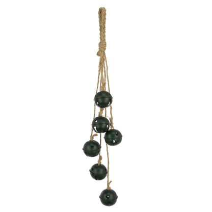 Dark Green Metal Hanging Christmas Bell Bunch