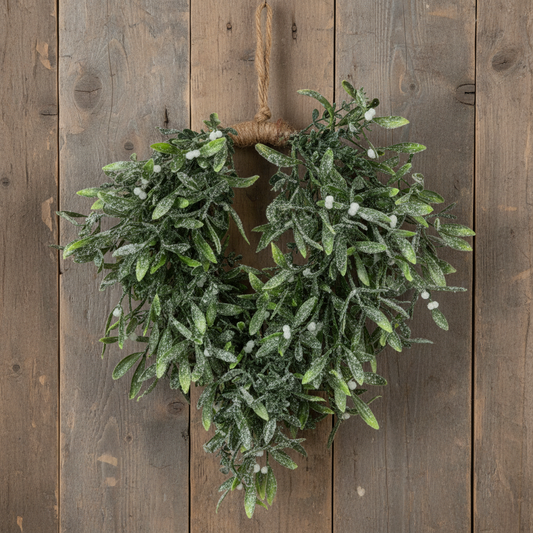 Frosted Mistletoe Christmas Wreath 40cm