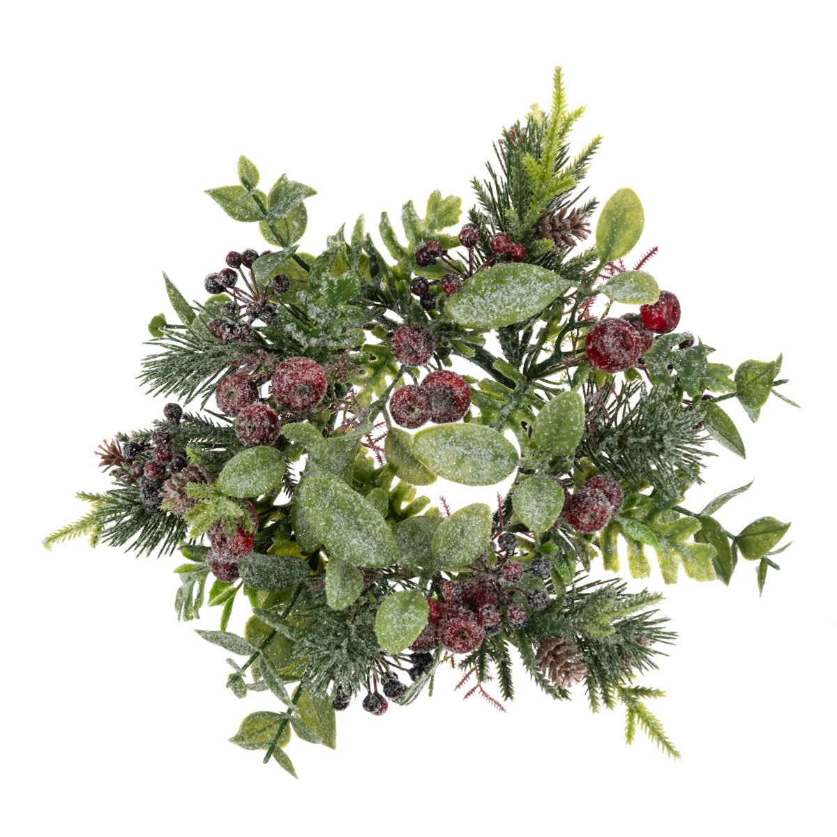 Rosehip and Pine Christmas Candle Ring