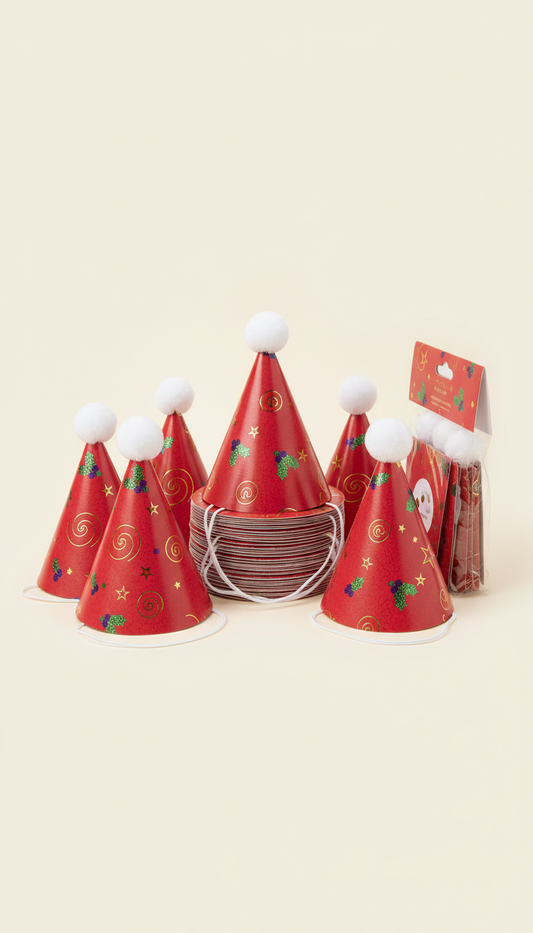 Holiday Raspberry party hat set