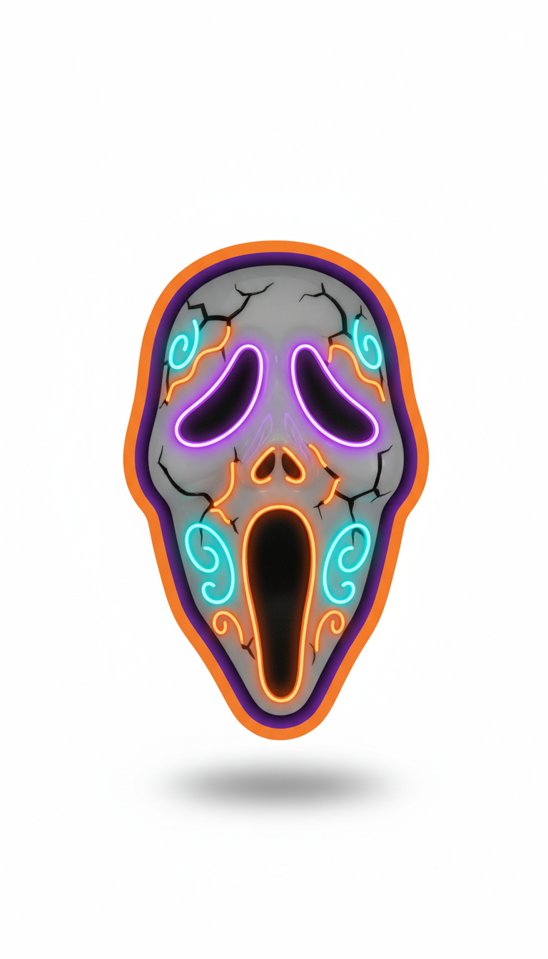 Masque LED visage fantôme expressif