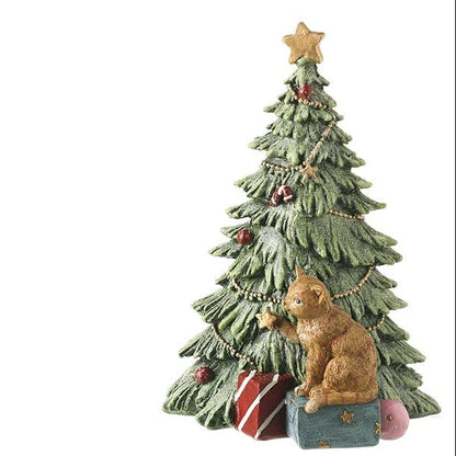 Christmas Tree with Cat Ornament