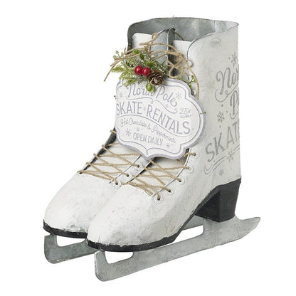 Metal Ice Skates Christmas Display Decoration