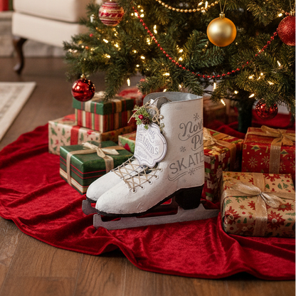 Metal Ice Skates Christmas Display Decoration