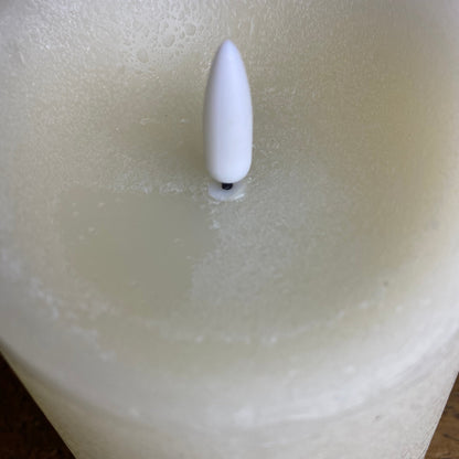 Cream FlickaBright Textured Candle with Timer 13 x 9cm