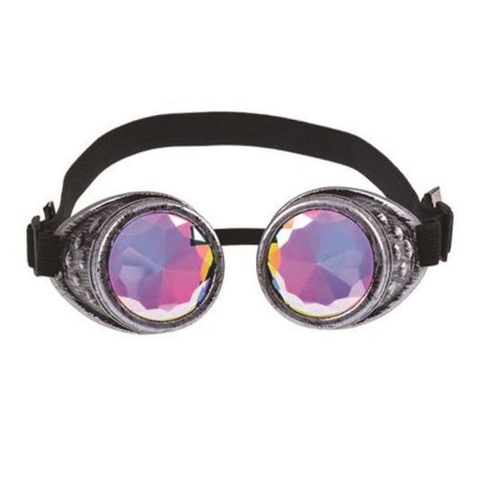 Flashez Silver Kaleidoscope Steampunk Goggles