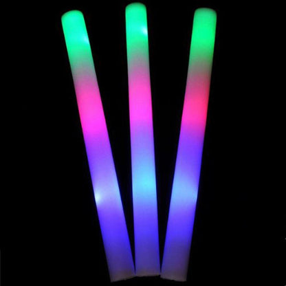 Flashing LED Multi Coloured Foam Sticks x 5