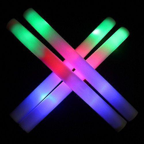 Flashing LED Multi Coloured Foam Sticks x 5