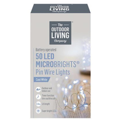 50 Cool White Pin Wire Lights