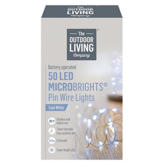 50 Cool White Pin Wire Lights