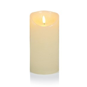 Cream FlickaBright Textured Candle 18cm x 9cm